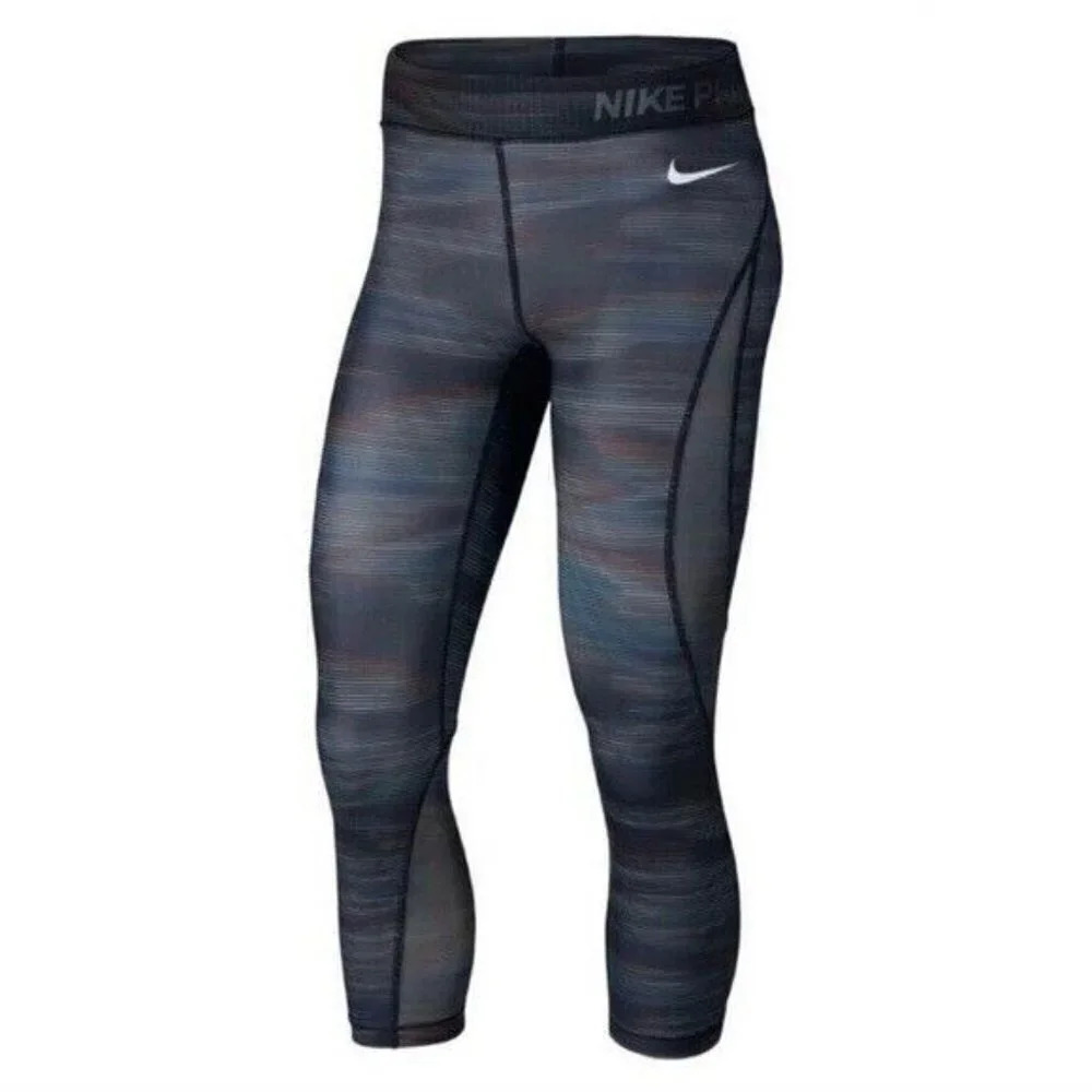 Nike Pro HyperCool Rainbow Stripe Wind Wrap Cropped Athletic Leggings Size XS